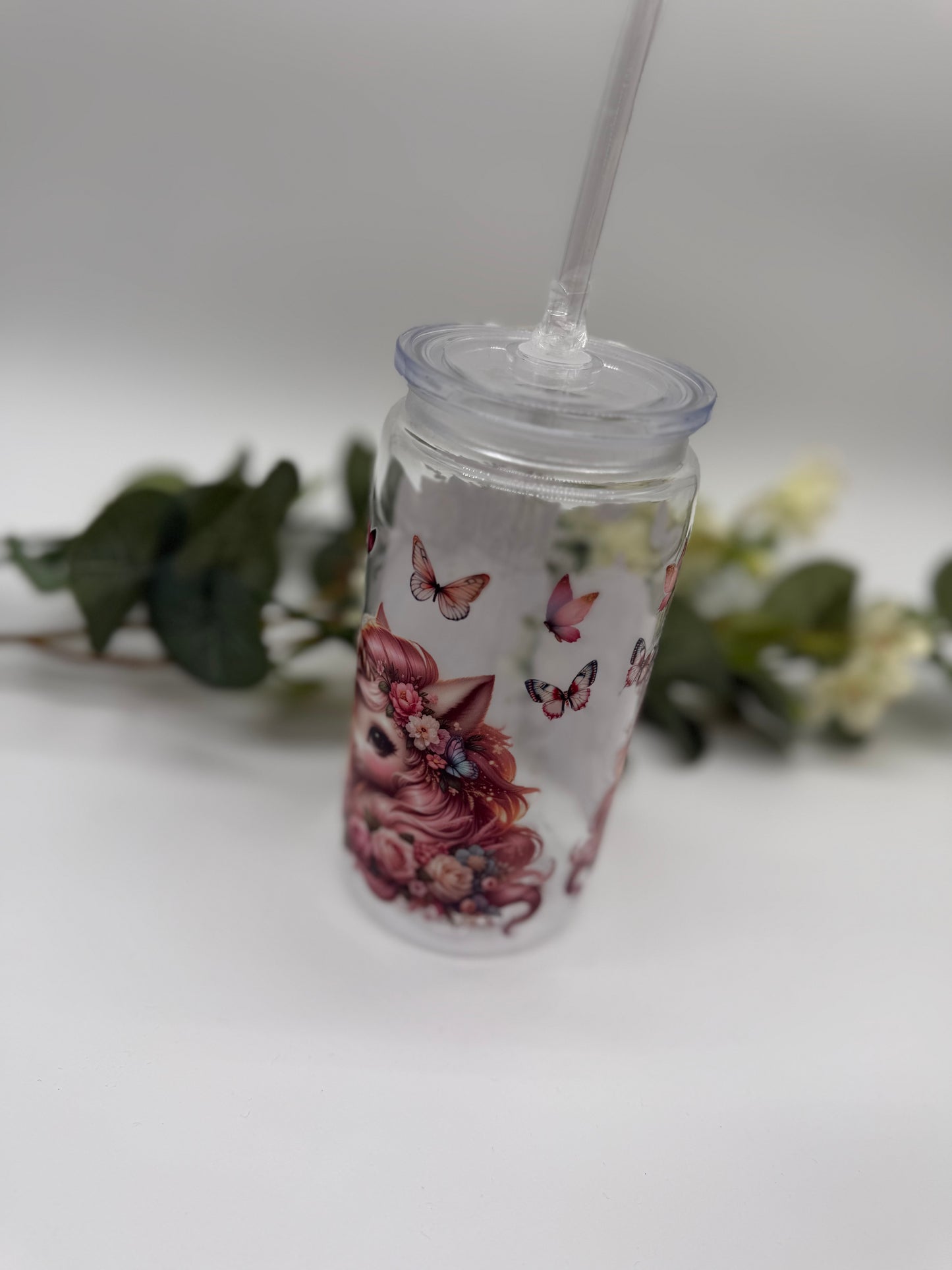 NEU Einhorn Trinkbecher 470 ml mit Deckel & Strohhalm