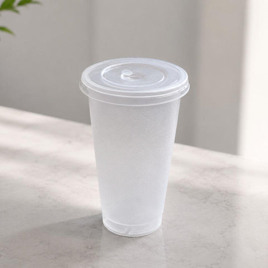 Kunststoffbecher 16 oz (473 ml) mit Deckel & Strohhalm – Farbe & Motiv nach Wahl