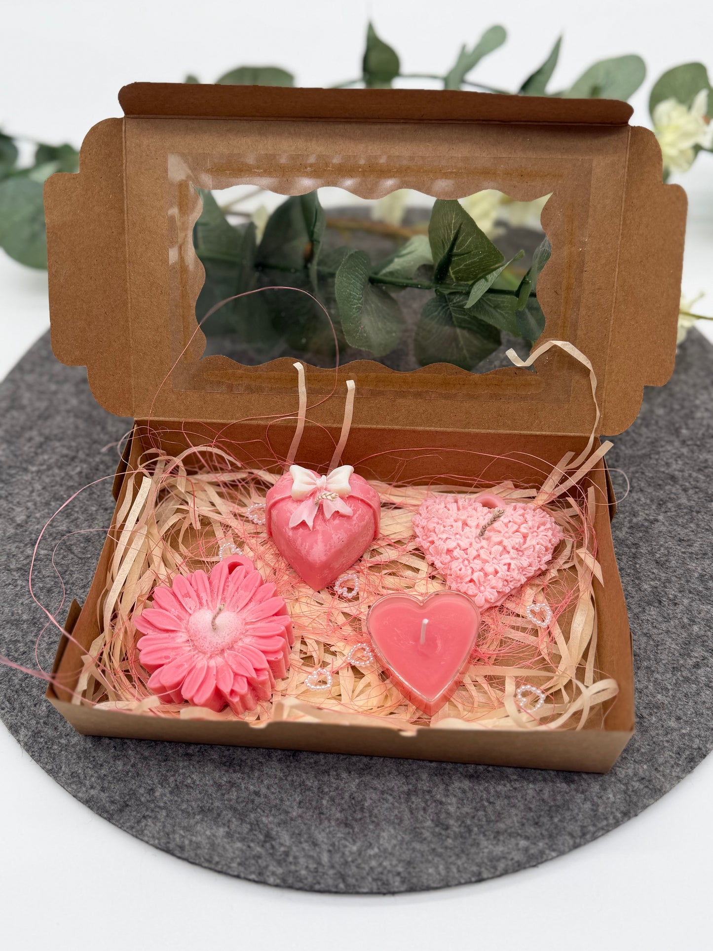 💕 Handgemachtes Kerzen-Geschenkset „Pink Love“ liebevoll verpackt 💕