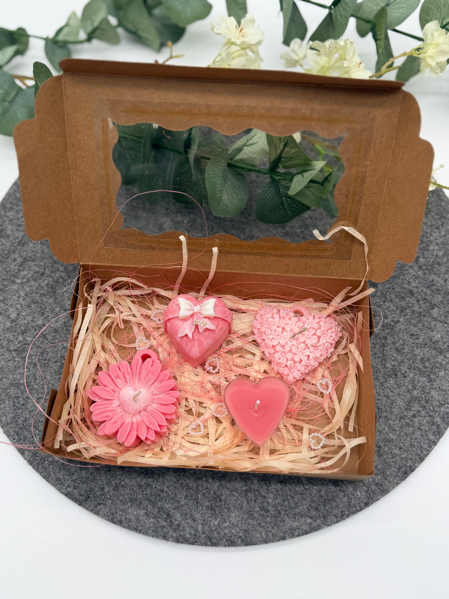 💕 Handgemachtes Kerzen-Geschenkset „Pink Love“ liebevoll verpackt 💕