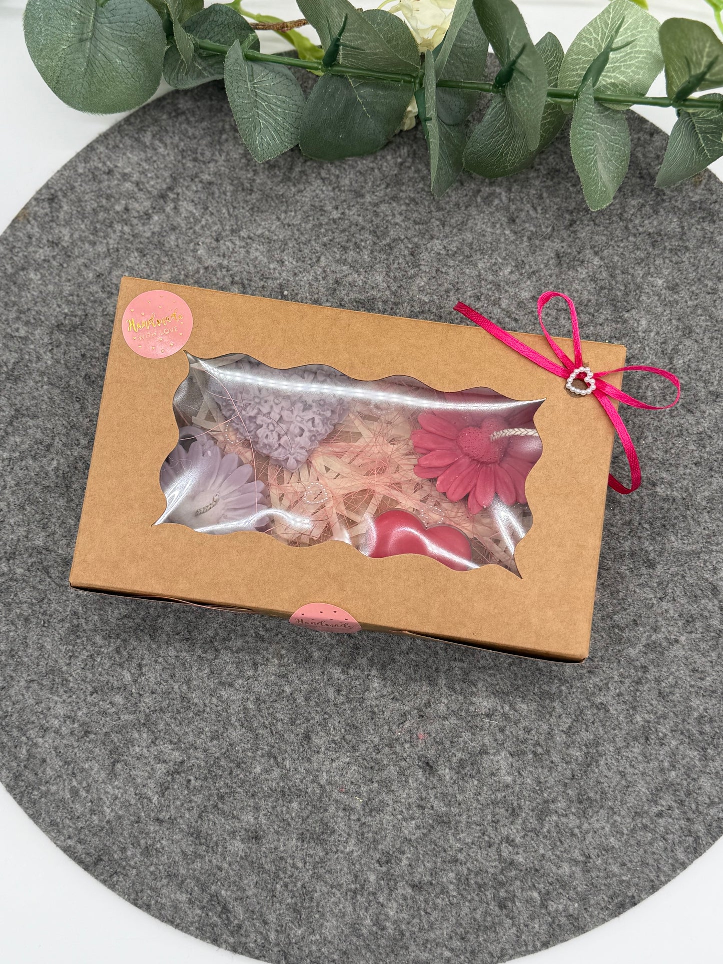 💕 Handgemachtes Kerzen-Geschenkset „Pink Love“ liebevoll verpackt 💕