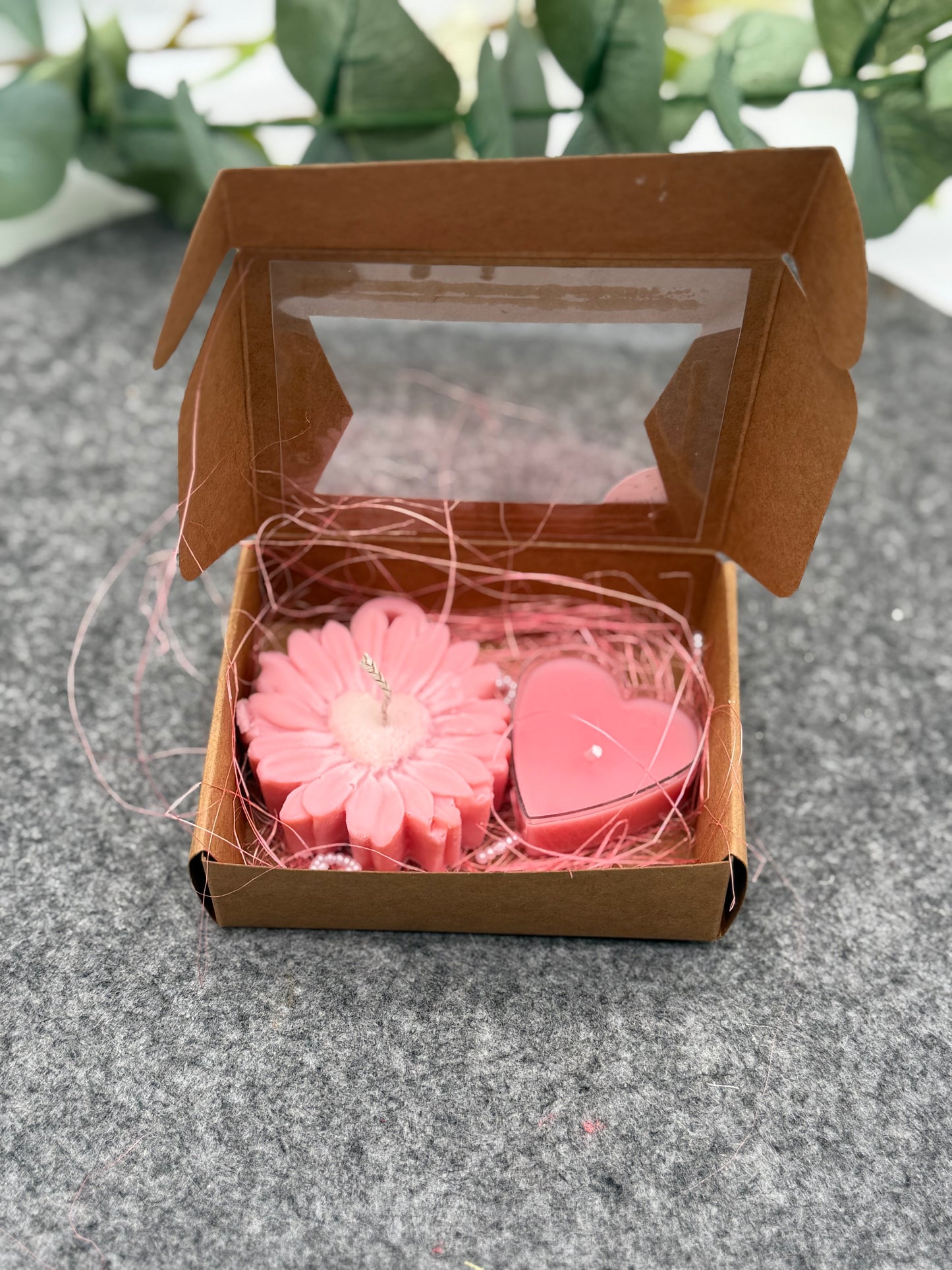 NEU 💗 Handgemachtes Kerzen-Geschenkset „Pink Bloom“  Herz & Blume ✨