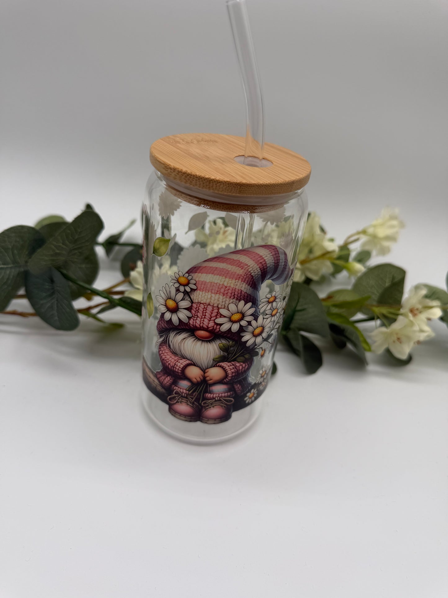 NEU Blumenwichtel Trinkbecher 470 ml mit Deckel & Strohhalm