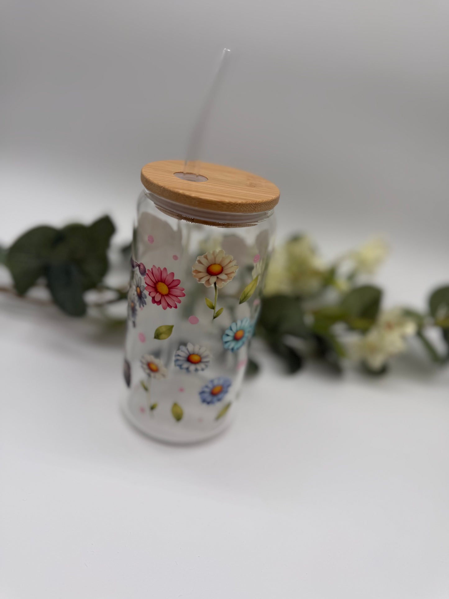 NEU Blumenwichtel Trinkbecher 470 ml mit Deckel & Strohhalm