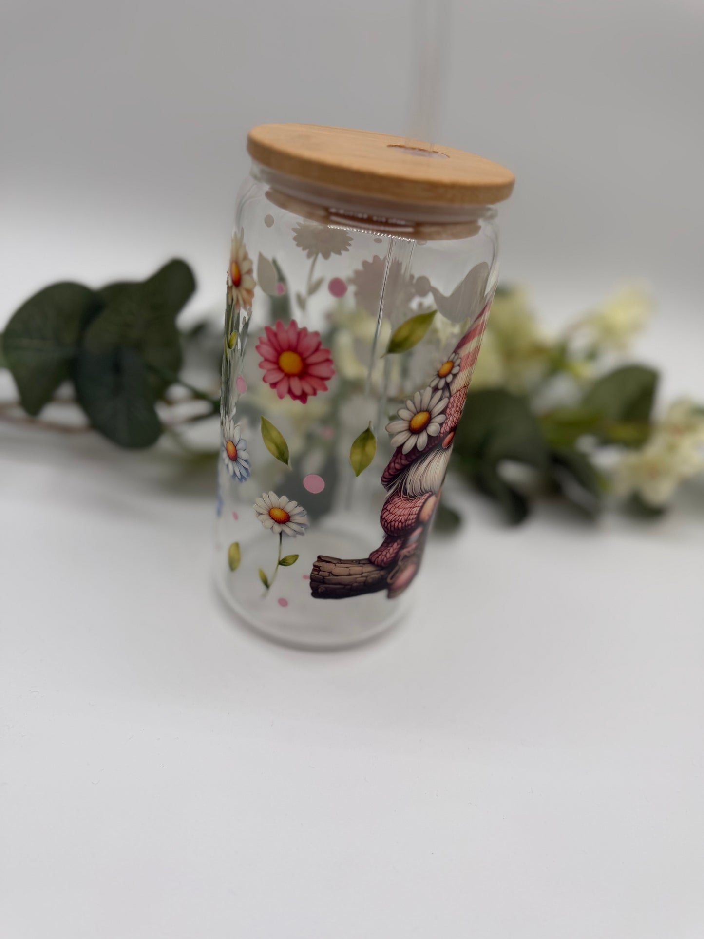 NEU Blumenwichtel Trinkbecher 470 ml mit Deckel & Strohhalm