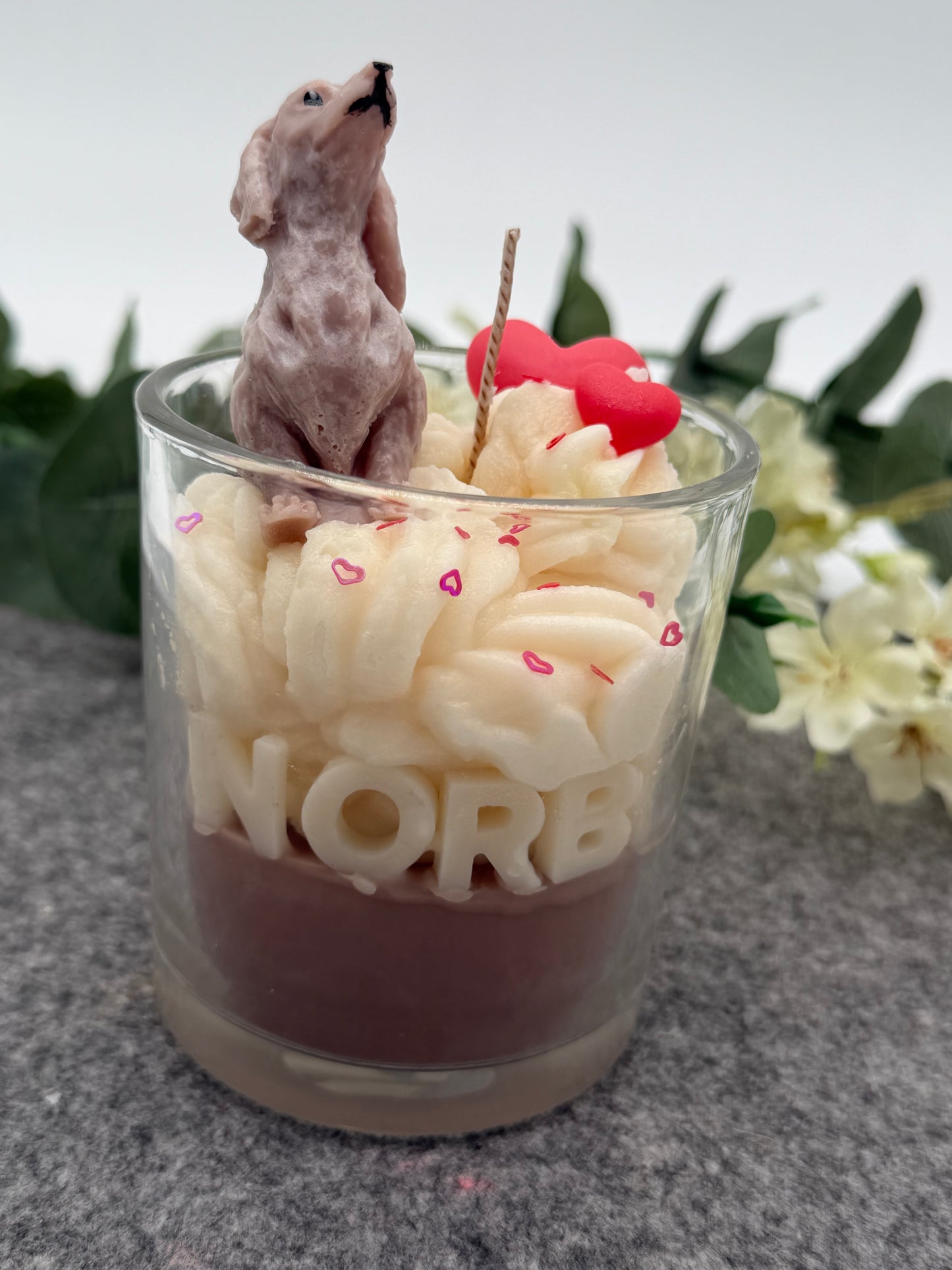 Personalisierte Hunde Geburtstagskerze im Glas | Happy Birthday
