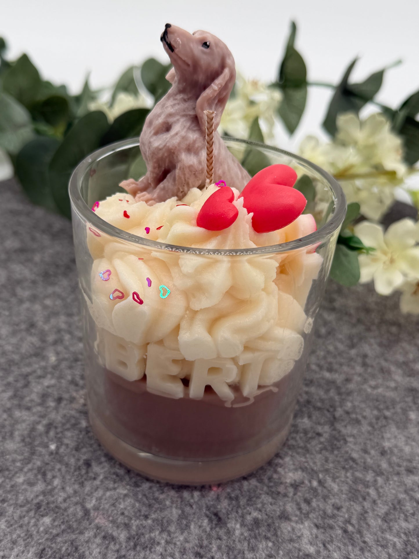 Personalisierte Hunde Geburtstagskerze im Glas | Happy Birthday