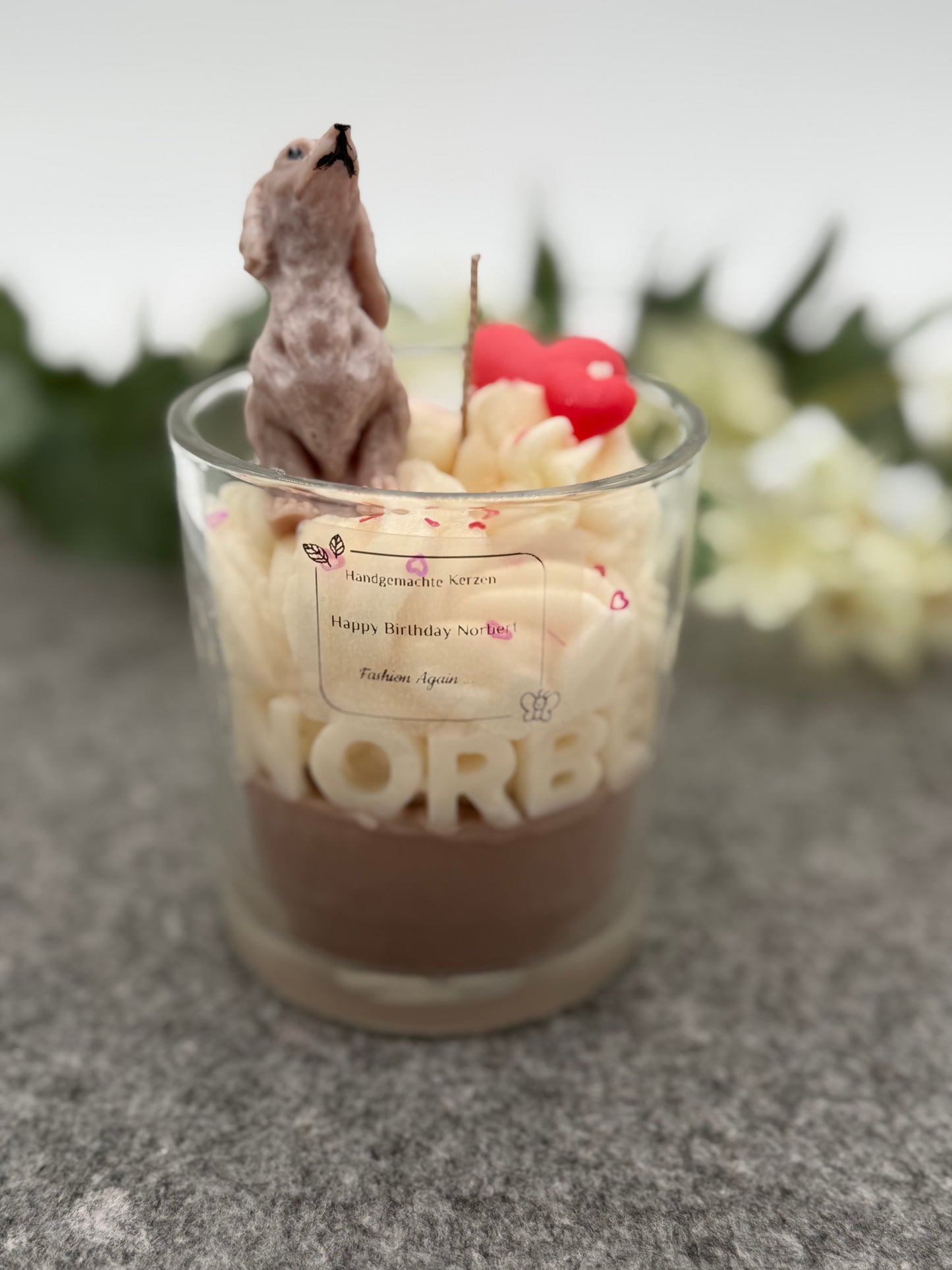 Personalisierte Hunde Geburtstagskerze im Glas | Happy Birthday