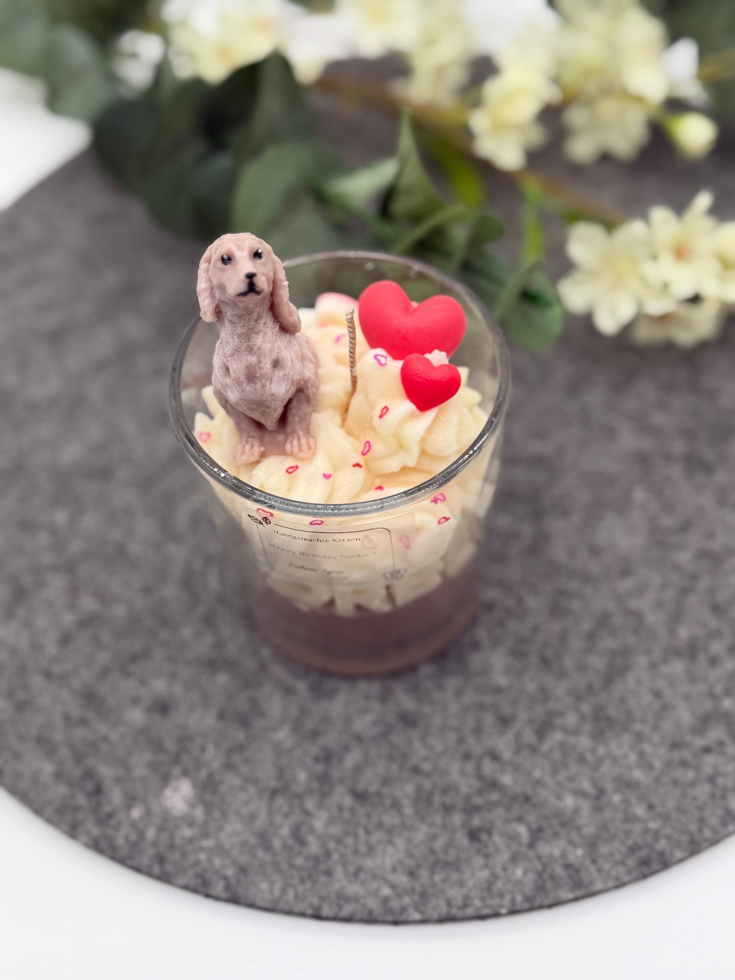 Personalisierte Hunde Geburtstagskerze im Glas | Happy Birthday