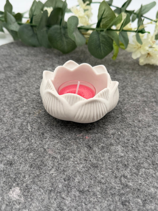 Jesmonite Lotus Teelichthalter | Handgemacht