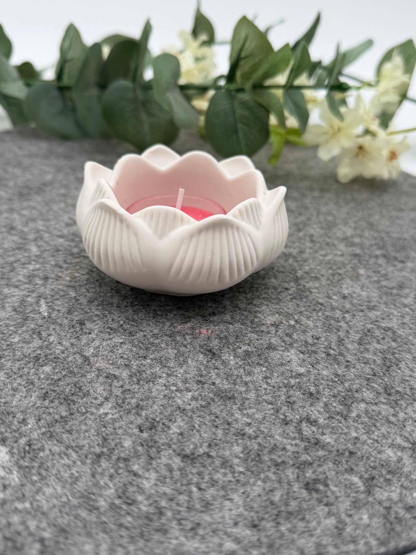 Jesmonite Lotus Teelichthalter | Handgemacht