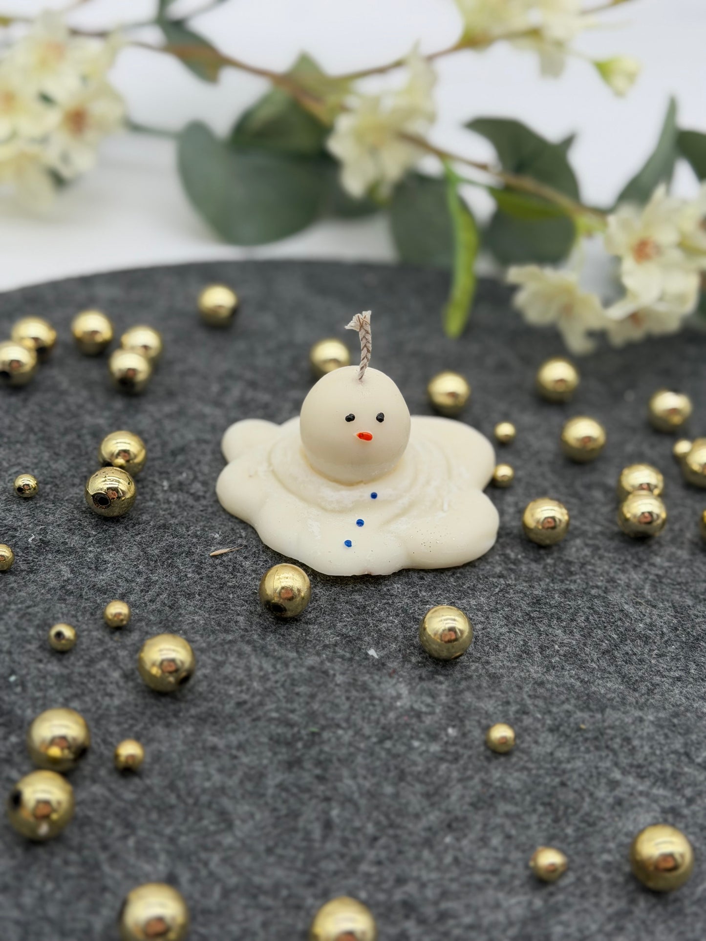 Geschmolzener Schneemann mit Glitzer oder ohne