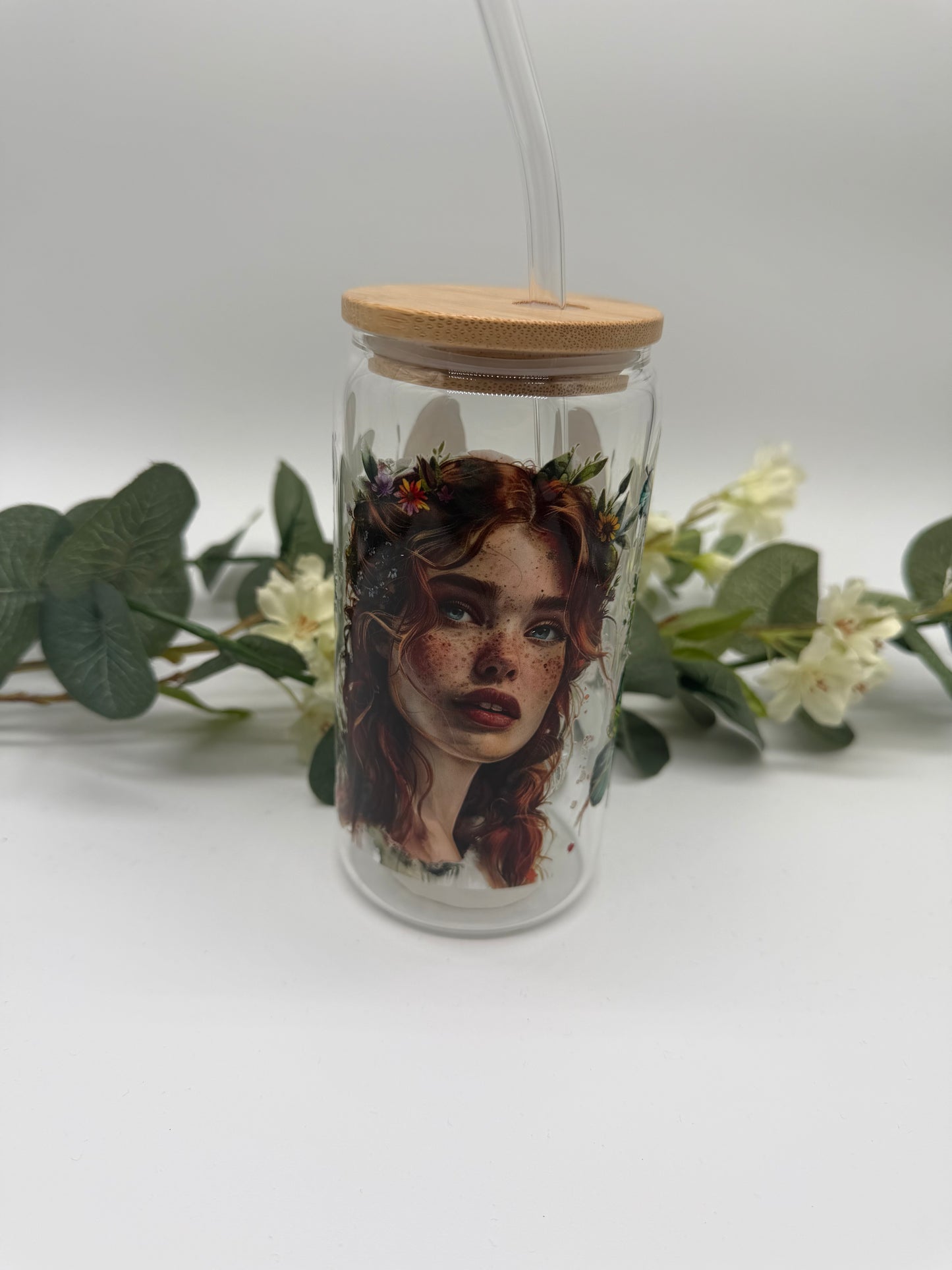 NEU Trinkbecher „Mädchen & Schmetterling“ 470 ml mit Deckel & Strohhalm