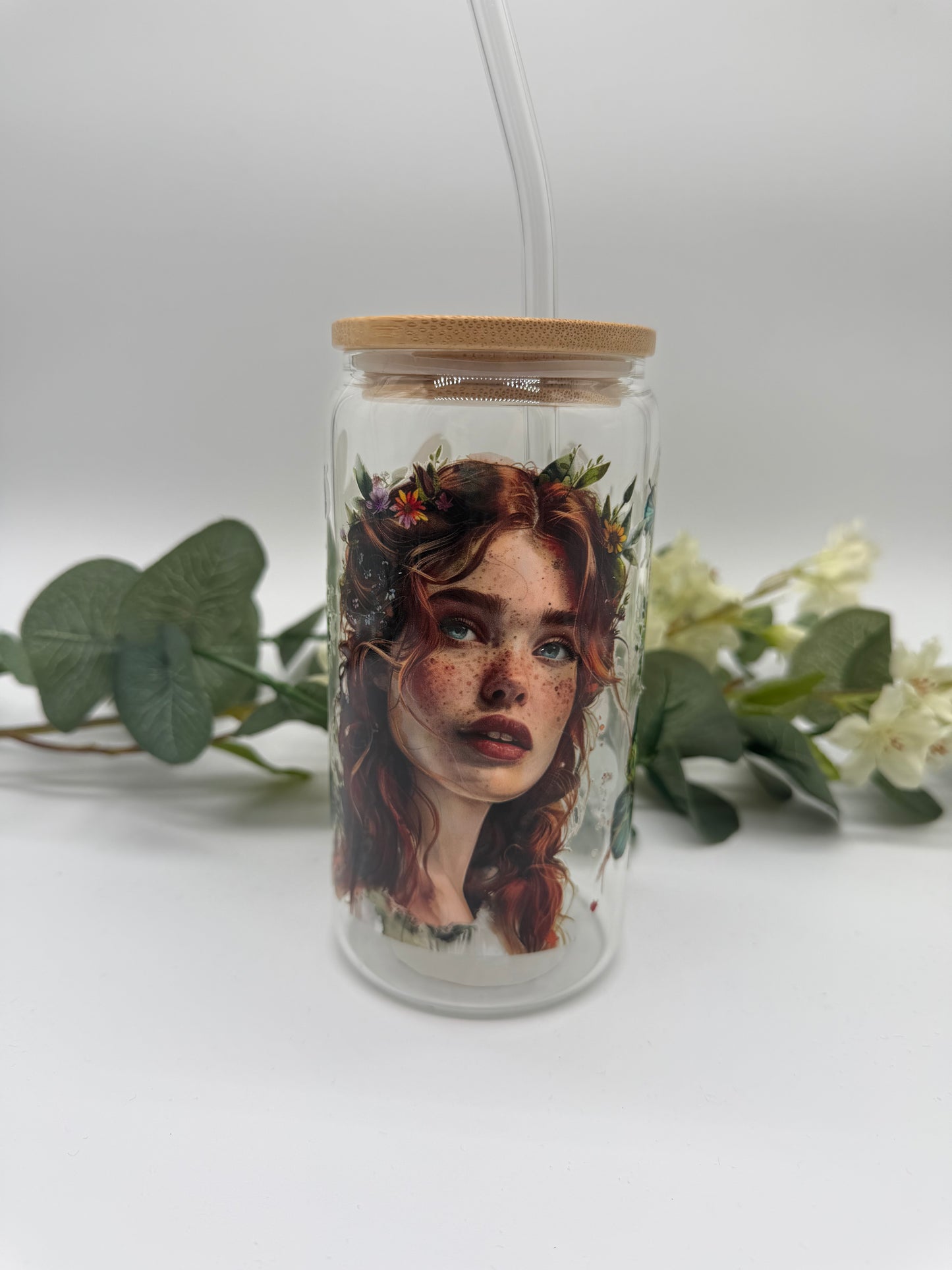 NEU Trinkbecher „Mädchen & Schmetterling“ 470 ml mit Deckel & Strohhalm