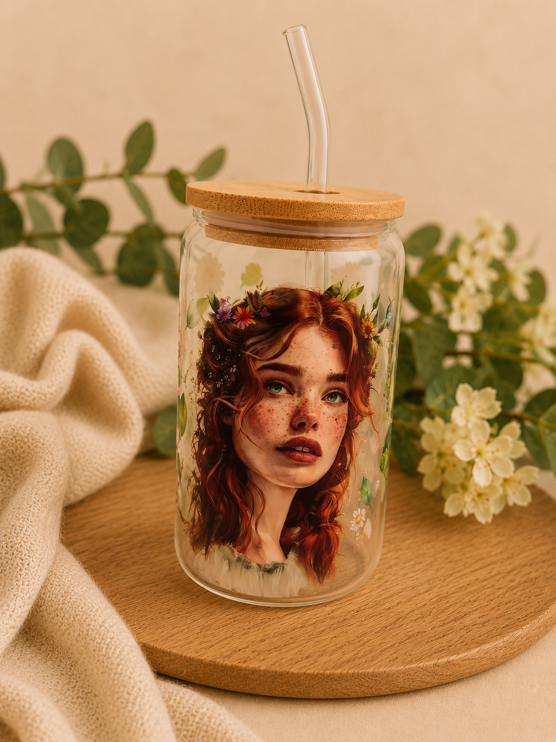 NEU Trinkbecher „Mädchen & Schmetterling“ 470 ml mit Deckel & Strohhalm