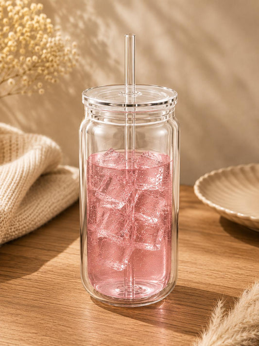 16 oz Doppelwandiger Kunststoffbecher mit Deckel & Strohhalm – Farbe & Design nach Wahl